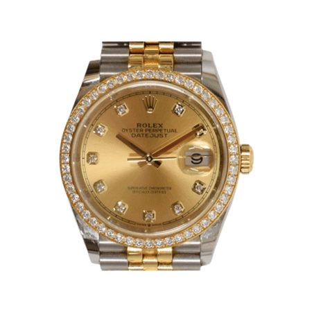 Rolex Datejust 36 Stainless Steel Yellow Gold Champagne Diamond Dial 126283RBR