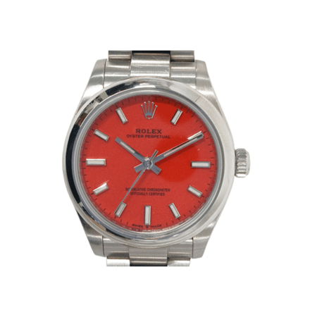 Rolex Oyster Perpetual 31 Stainless Steel Coral Red Dial 277200
