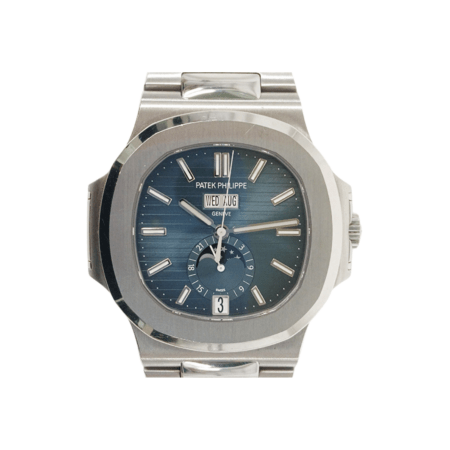 Patek Philippe Nautilus Annual Calendar Moon Phase Stainless Steel Blue Stick Dial 5726/1A-014
