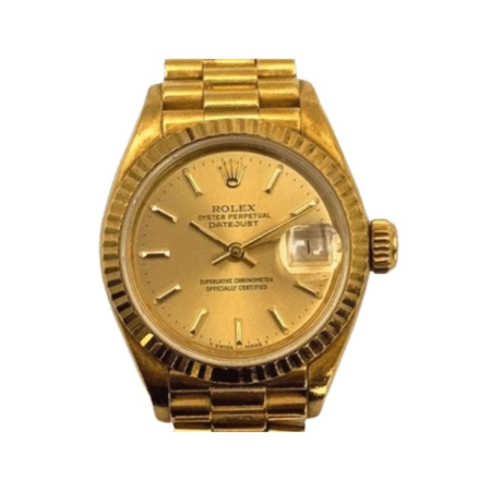 Rolex Lady-Datejust Yellow Gold Champagne Stick Dial 69178