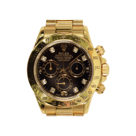 Rolex Daytona Yellow Gold Black Diamond Dial 116528