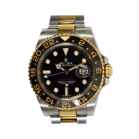 Rolex GMT-Master II Stainless Steel and Yellow Gold Black Dial 116713LN