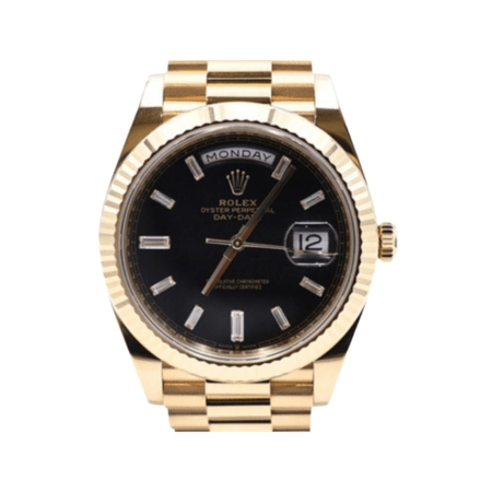 Rolex Day-Date 40 Yellow Gold Black Diamond Dial 95492
