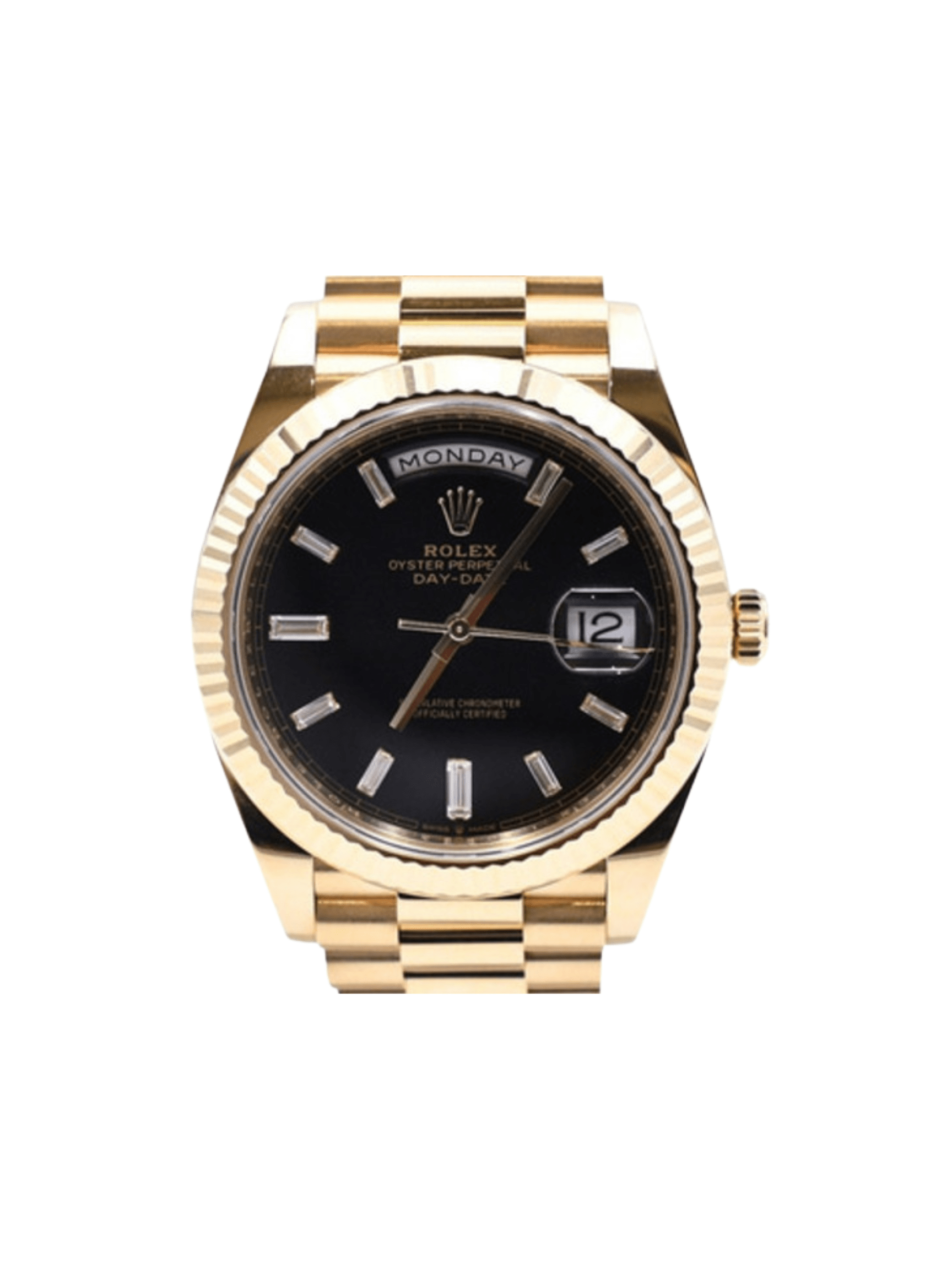 Rolex Day-Date 40 Yellow Gold Black Diamond Dial 95492