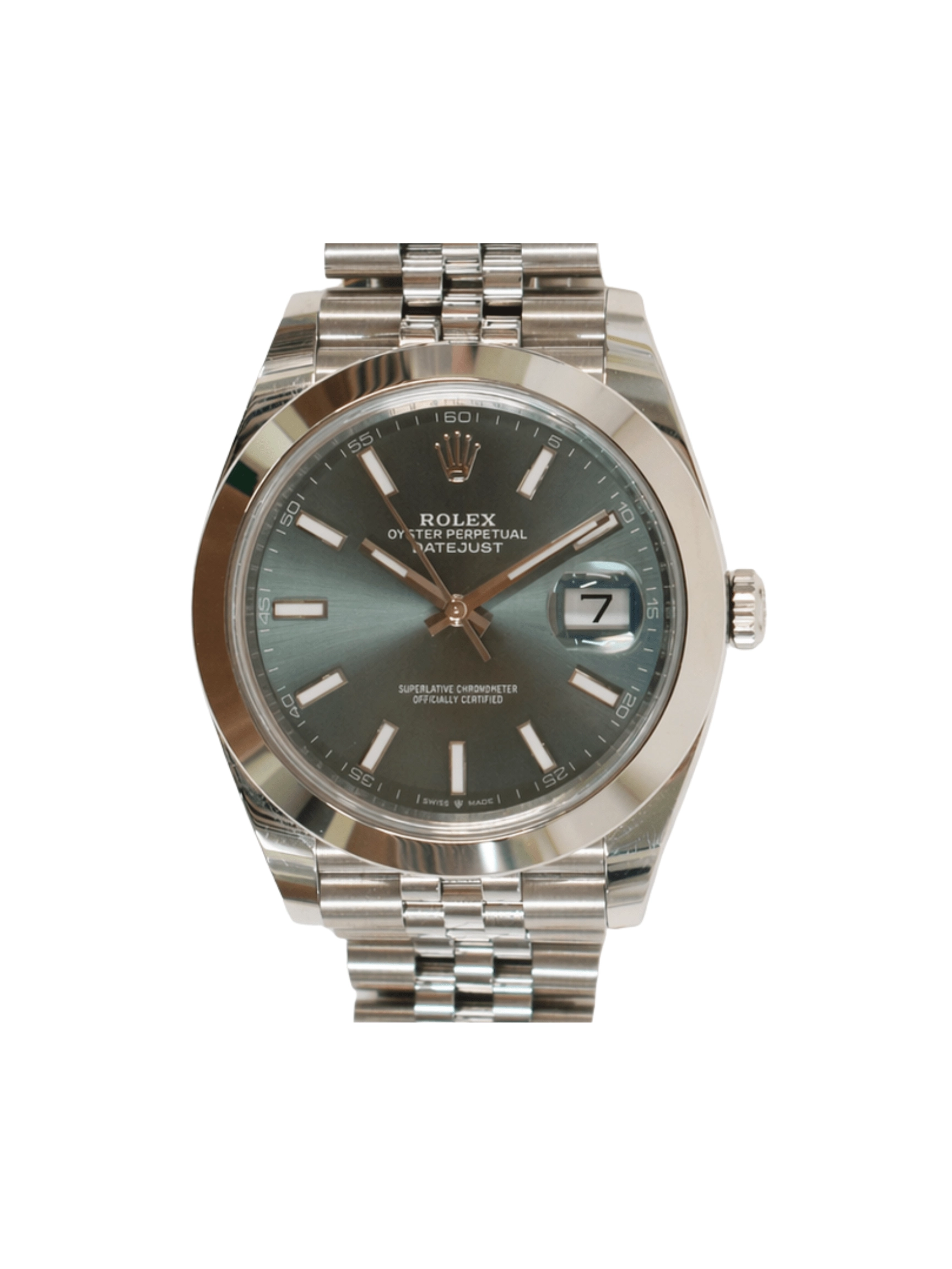 Rolex Datejust 41 Stainless Steel Green Stick Dial 126300