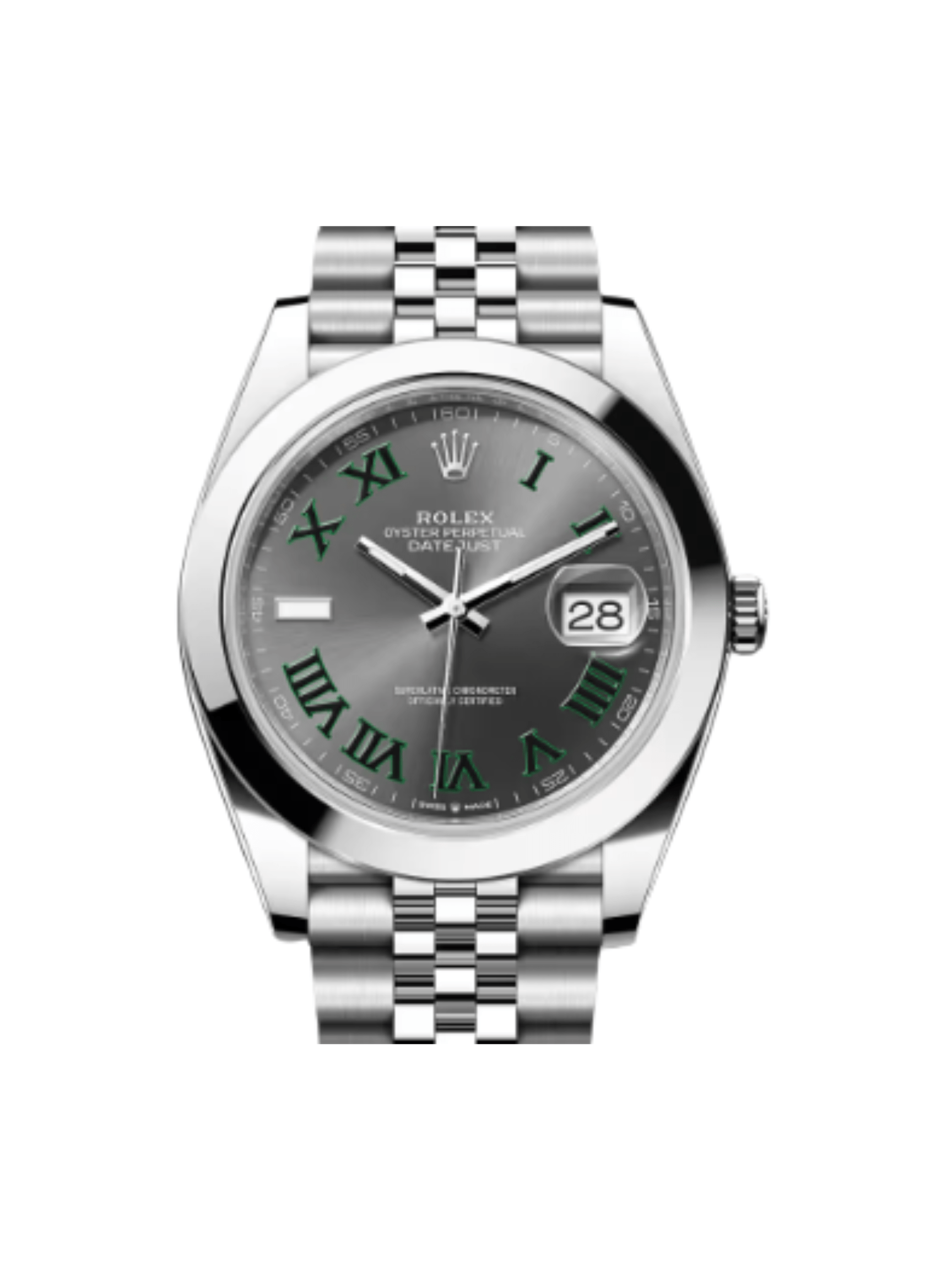 Rolex Datejust 41 Stainless Steel Wimbledon Roman Dial 126300