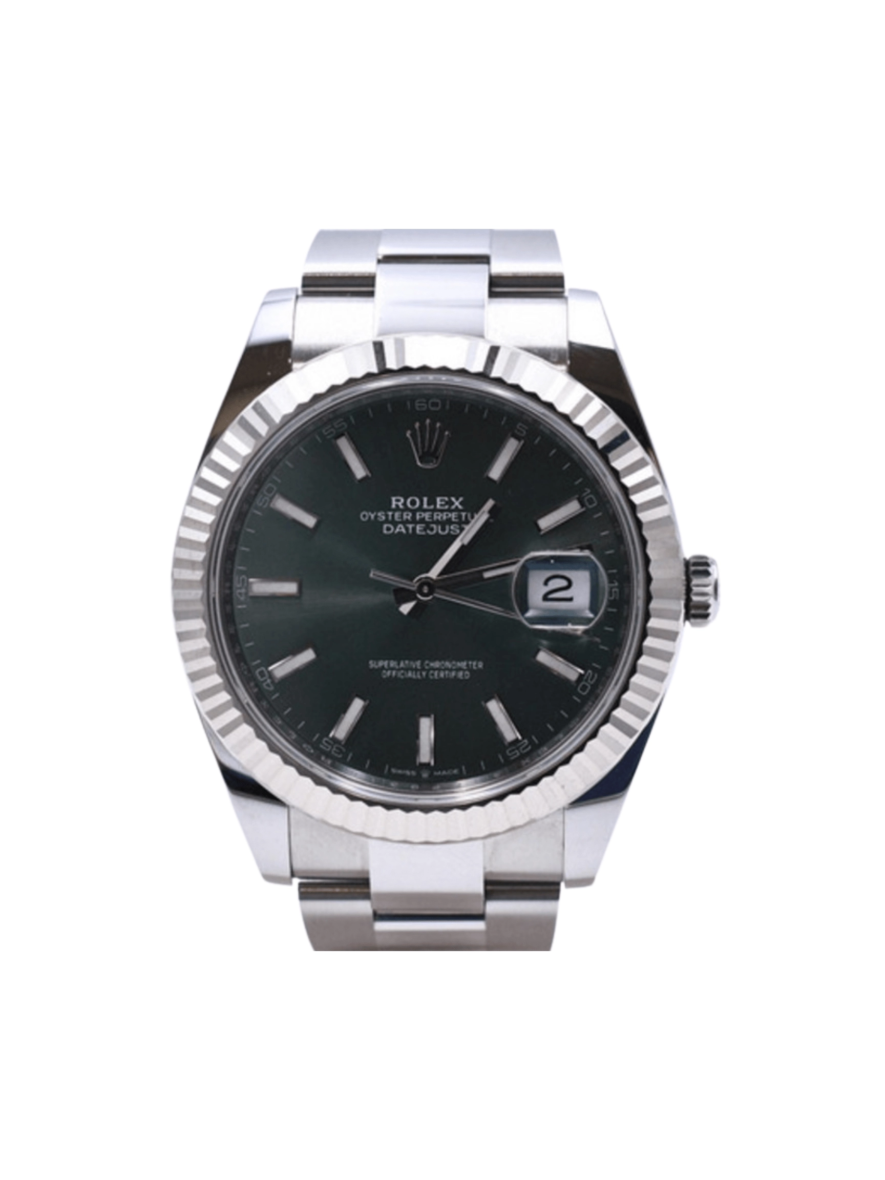 Rolex Datejust 41 Stainless Steel/White Gold Mint Green Dial 126334