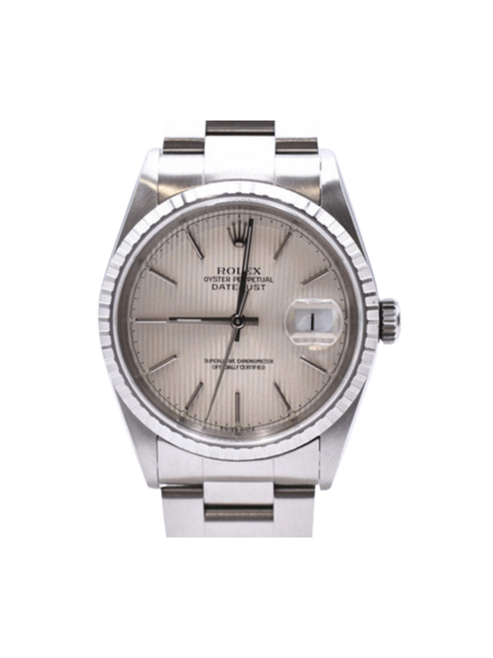 Rolex Datejust 36 Stainless Steel Silver Stick Dial 16220