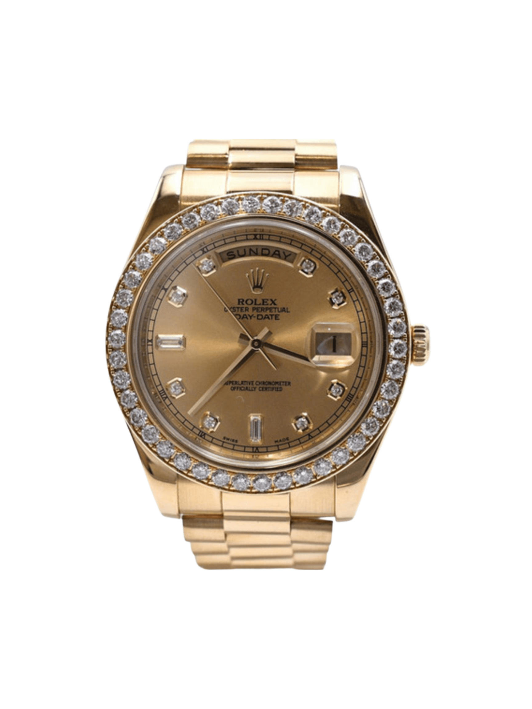 Rolex Day-Date II Yellow Gold and Champagne Diamond Dial 218348A