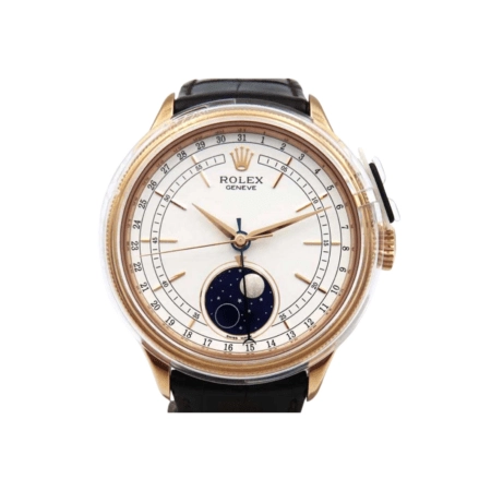 Rolex Cellini Moonphase Rose Gold White Dial 50535