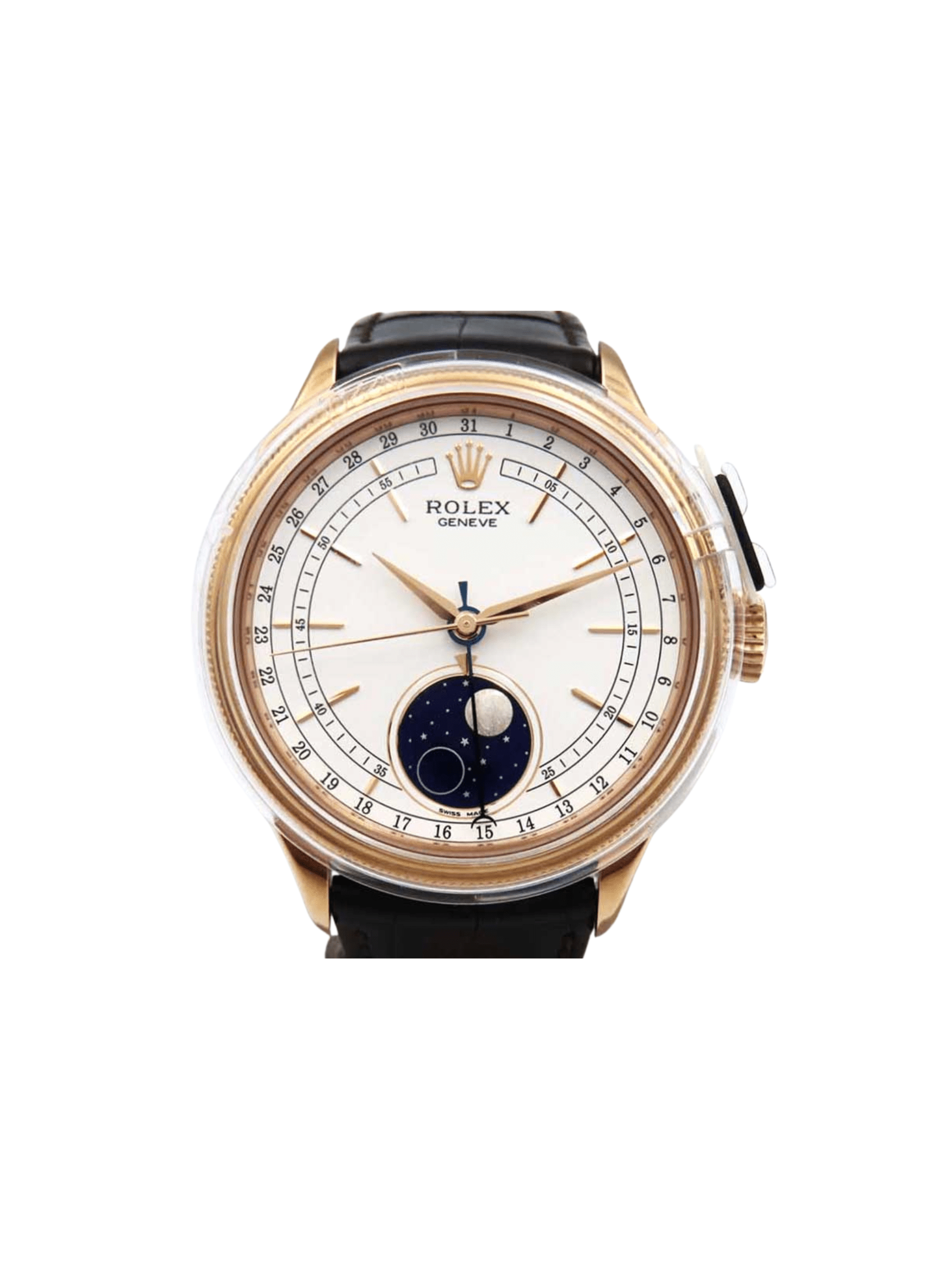 Rolex Cellini Moonphase Rose Gold White Dial 50535