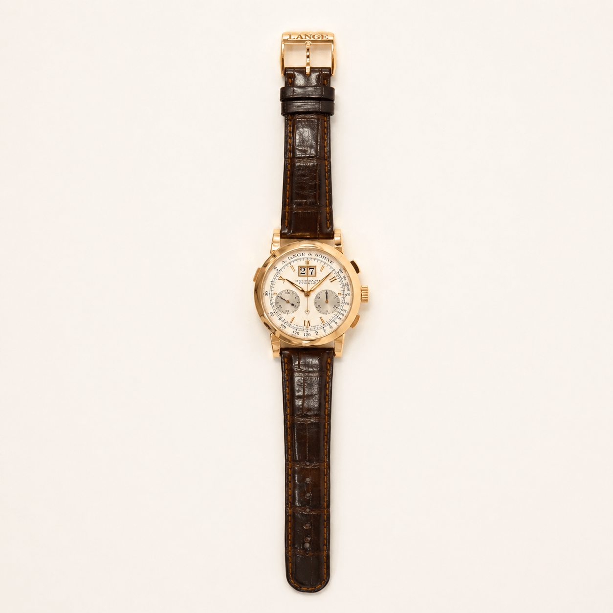 A. Lange & Söhne Datograph Rose Gold Silver Palm Dial 403.032