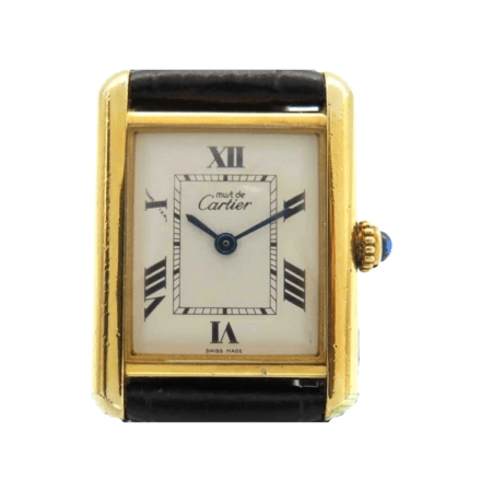 Cartier Tank Must de Cartier Gold‑Plated Sterling Silver Ivory Roman Dial W1013654