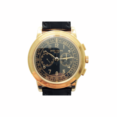 Patek Philippe Complication Chronograph Yellow Gold Black Arabic Dial 5070J-001