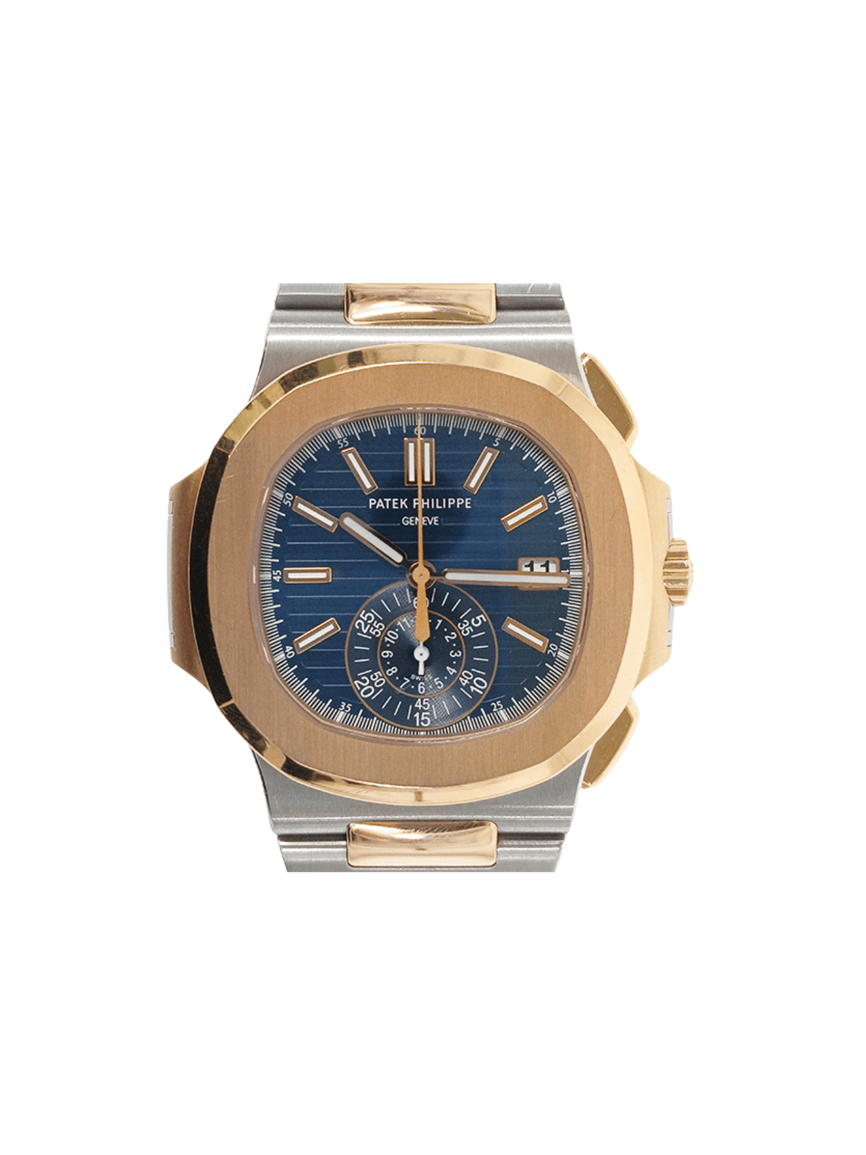 Patek Philippe Nautilus Flyback Chronograph Stainless Steel and Rose Gold Blue Dial 5980/1AR-001