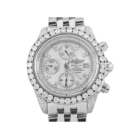 Breitling Chronomat Evolution Stainless Steel Mother of Pearl Diamond Dial A13356