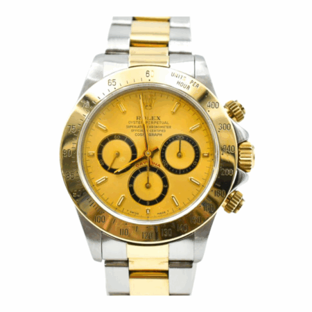 Rolex Daytona Yellow Gold Steel Champagne Dial 16523 Bracelet