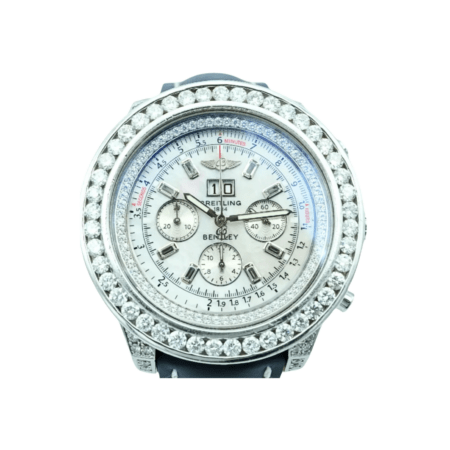 Breitling Bentley Stainless Steel Mother of Pearl Diamond Dial A44382