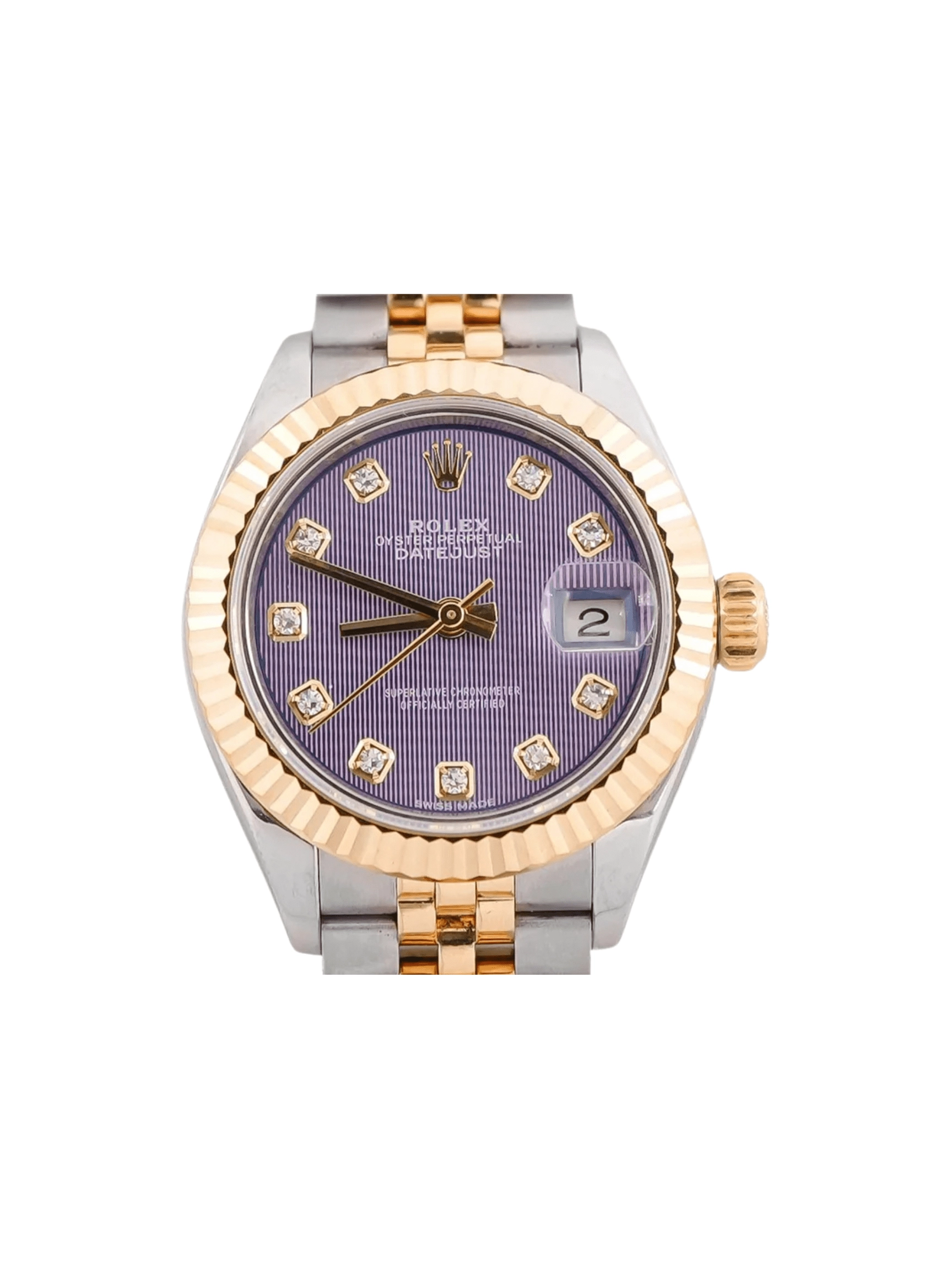 Rolex Lady-Datejust Stainless Steel and Yellow Gold Lavender Diamond Dial 279173