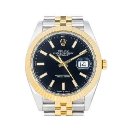 Rolex Datejust Stainless Steel and Yellow Gold Black Stick Dial 126333
