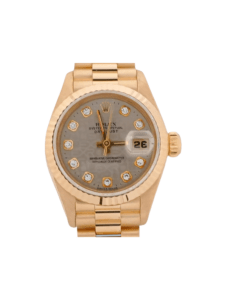 Rolex Lady-Datejust Yellow Gold Silver Diamond Dial 69178
