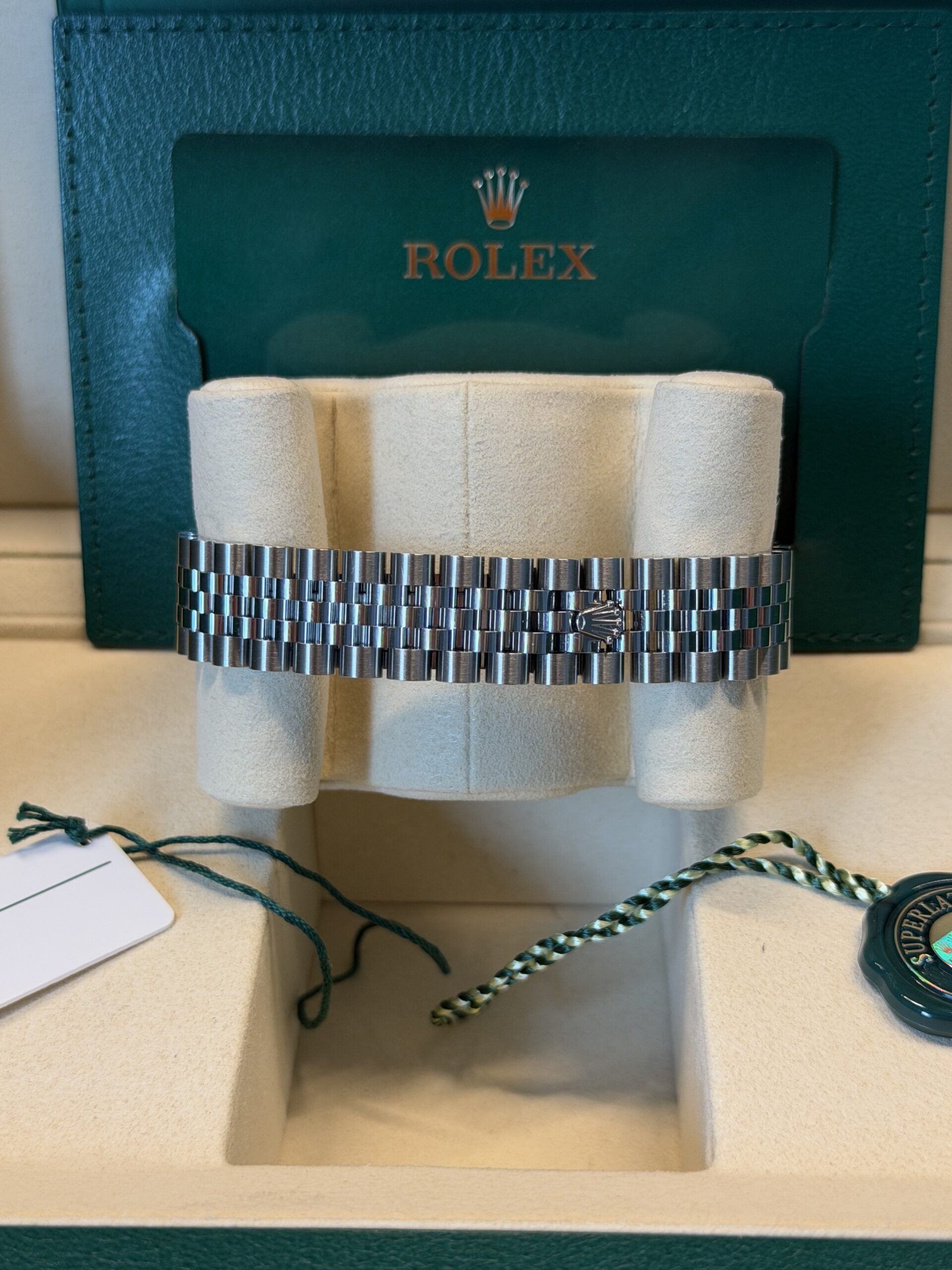 Rolex Datejust 31 Stainless Steel and White Gold Green Stick Dial 278274