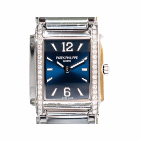 Patek Philippe Twenty~4 Stainless Steel Diamond Bezel Blue Dial 4910/1200A-001