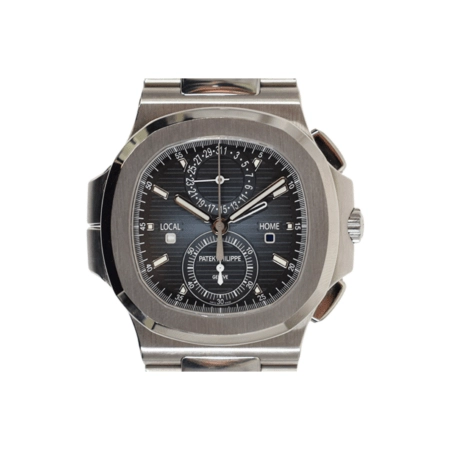 Patek Philippe Nautilus Travel Time Flyback Chronograph Stainless Steel Blue Dial 5990/1A-011