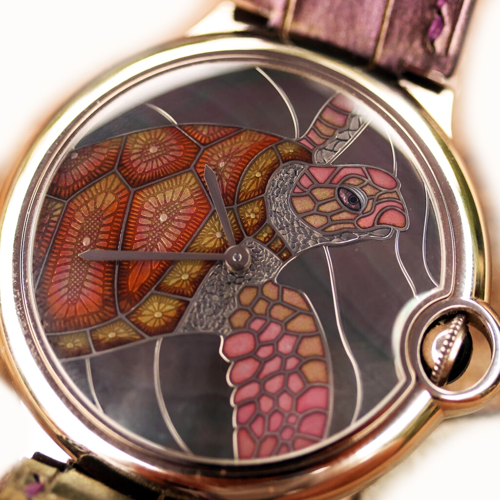 Cartier Ballon Bleu de Cartier XL Limited Edition "Sea Turtle" White Gold Enamel Dial HPI00330
