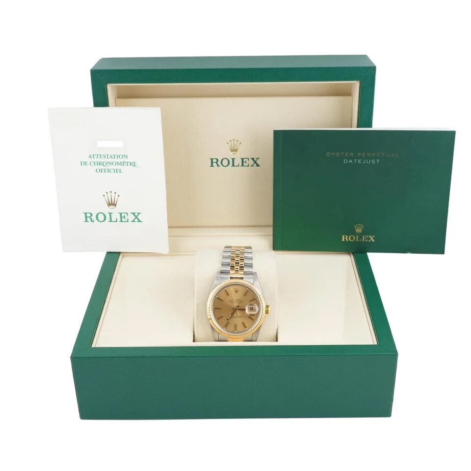 Rolex Datejust 36 Stainless Steel and Yellow Gold Champagne Dial 16233