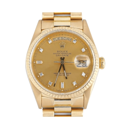 Rolex Day-Date 36 Yellow Gold Champagne Diamond Dial 18038