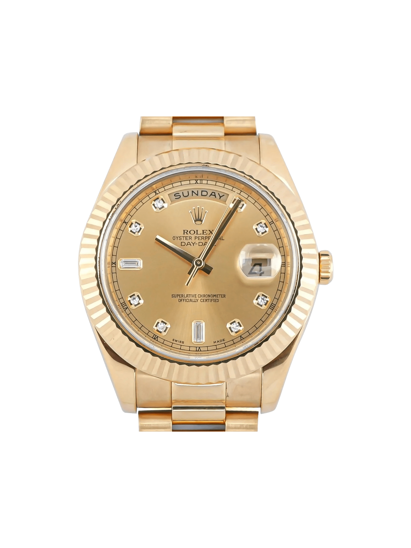 Rolex Day-Date II Yellow Gold Champagne Diamond Dial 218238