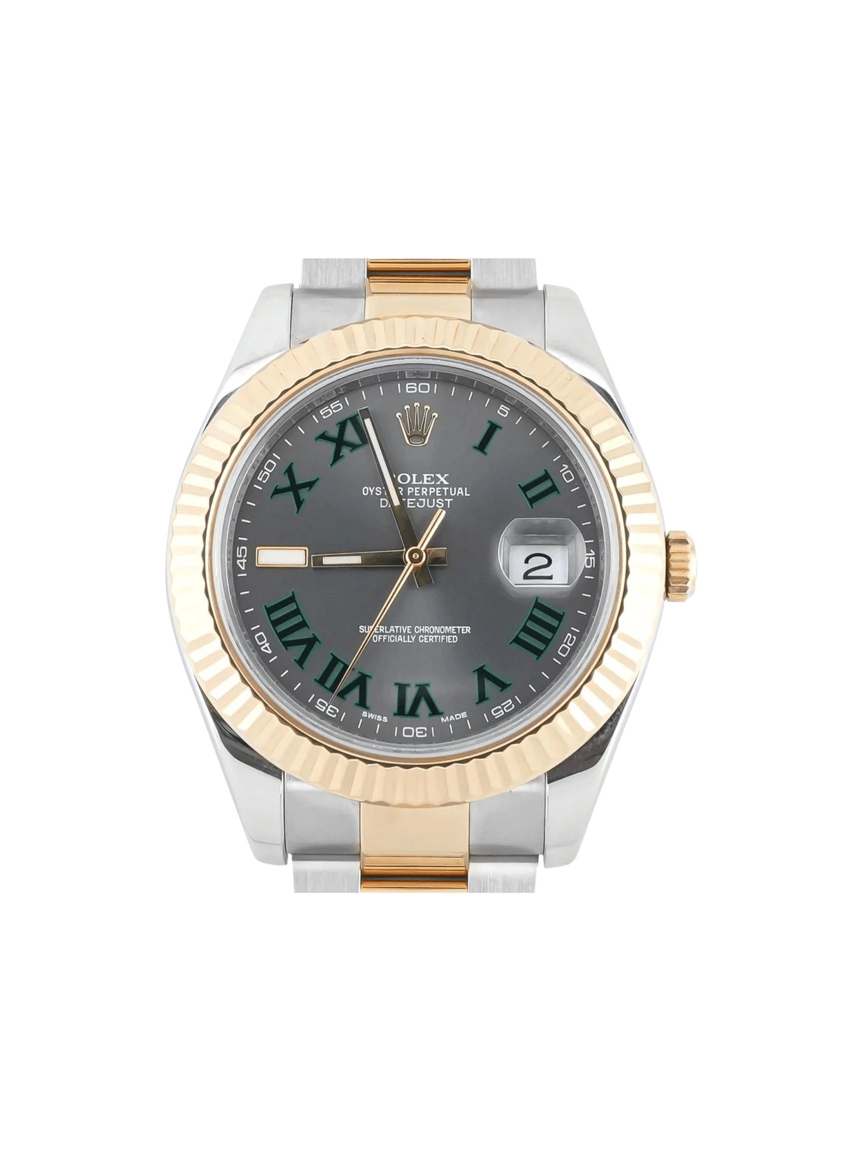 Rolex Datejust II Stainless Steel and Yellow Gold Wimbledon Roman Dial 116333