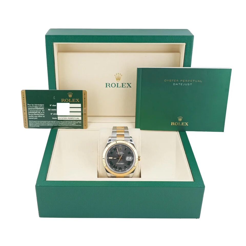 Rolex Datejust II Stainless Steel and Yellow Gold Wimbledon Roman Dial 116333