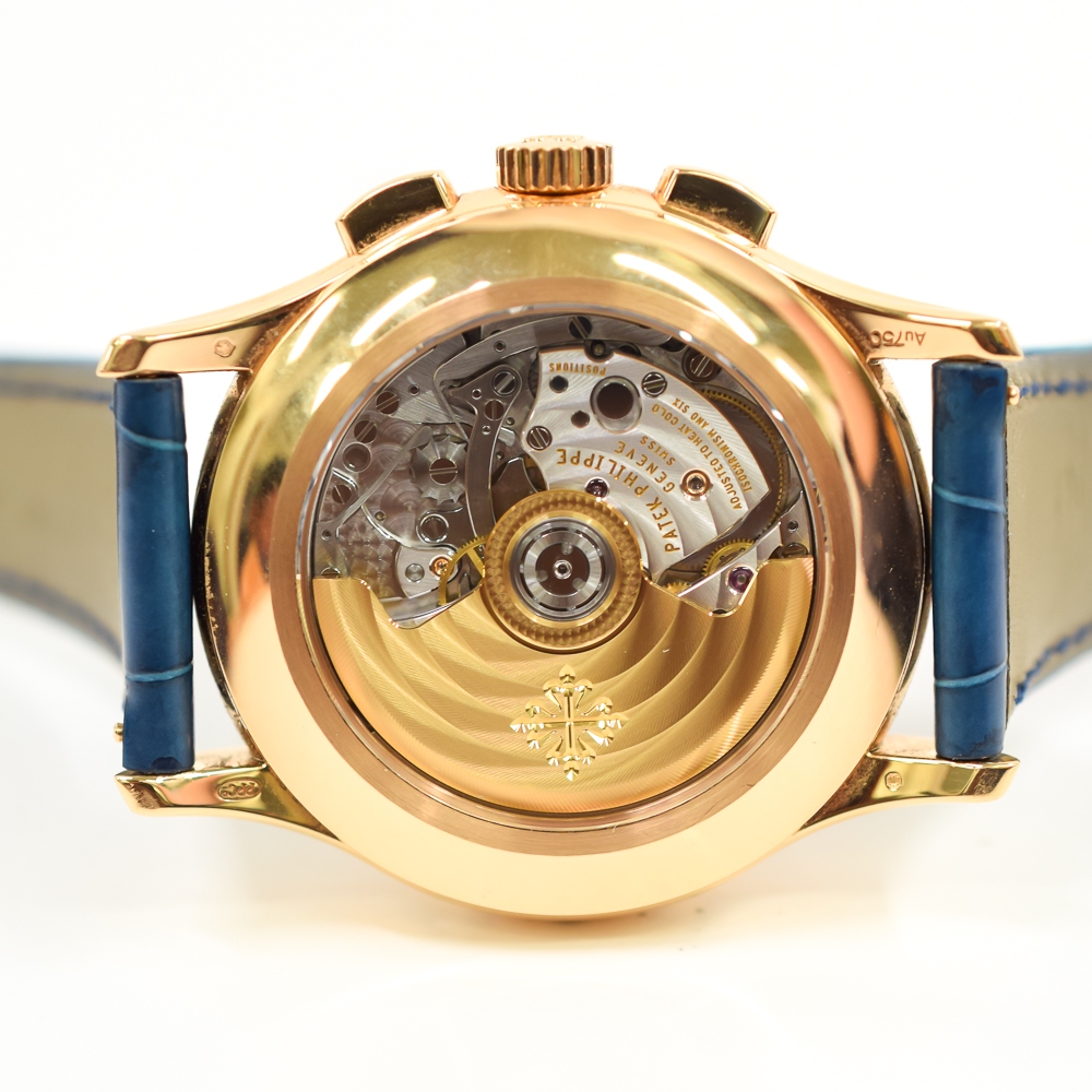 Patek Philippe Flyback Chronograph Annual Calendar Rose Gold Blue Dial 5905R-010