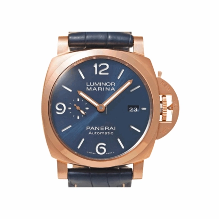 Panerai Luminor Marina Goldtech 44 Mm Rose Gold Blue Dial PAM 01112