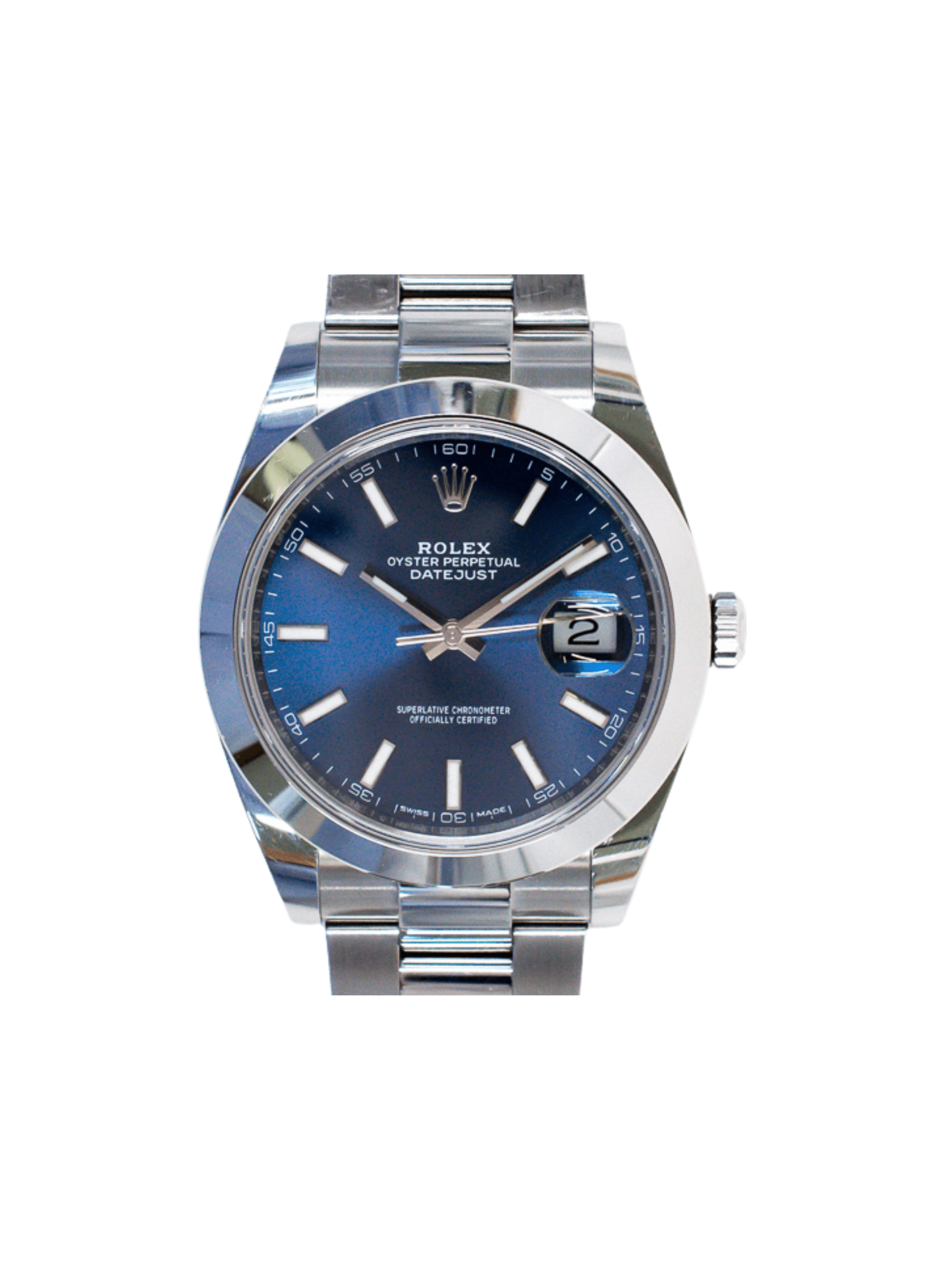 Rolex Datejust 41 Stainless Steel Blue Stick Dial 126300