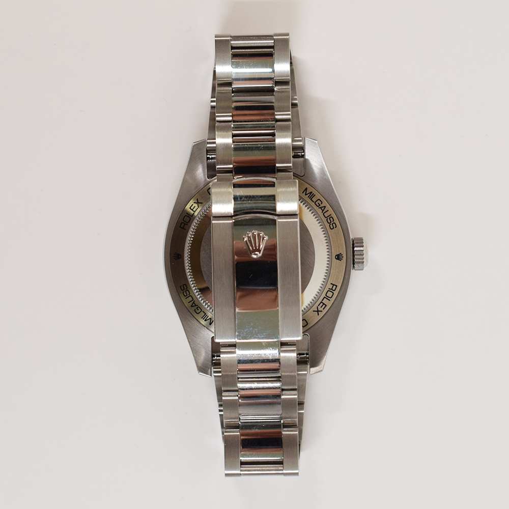 Rolex Milgauss Stainless Steel Green Crystal Blue Dial 116400GV