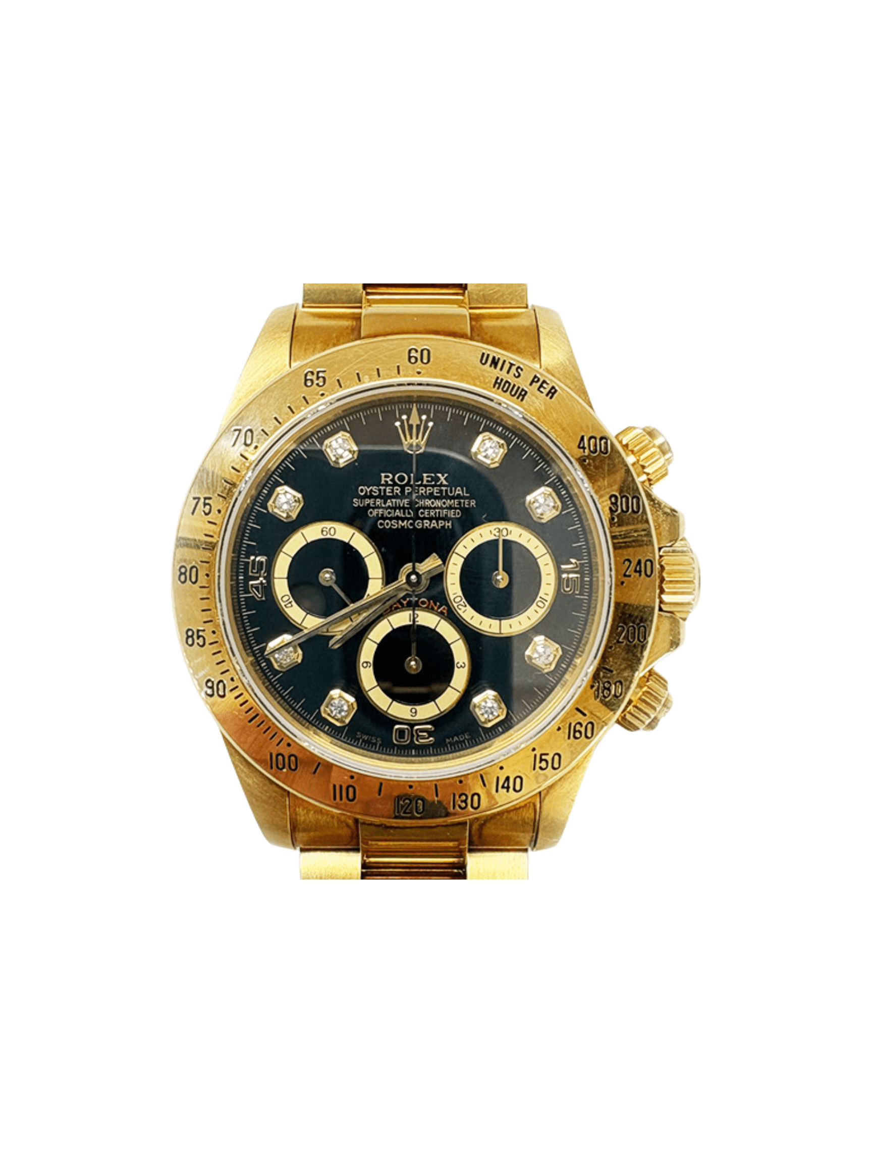 Rolex Daytona "Zenith Movement" Yellow Gold Black Diamond Dial 16528