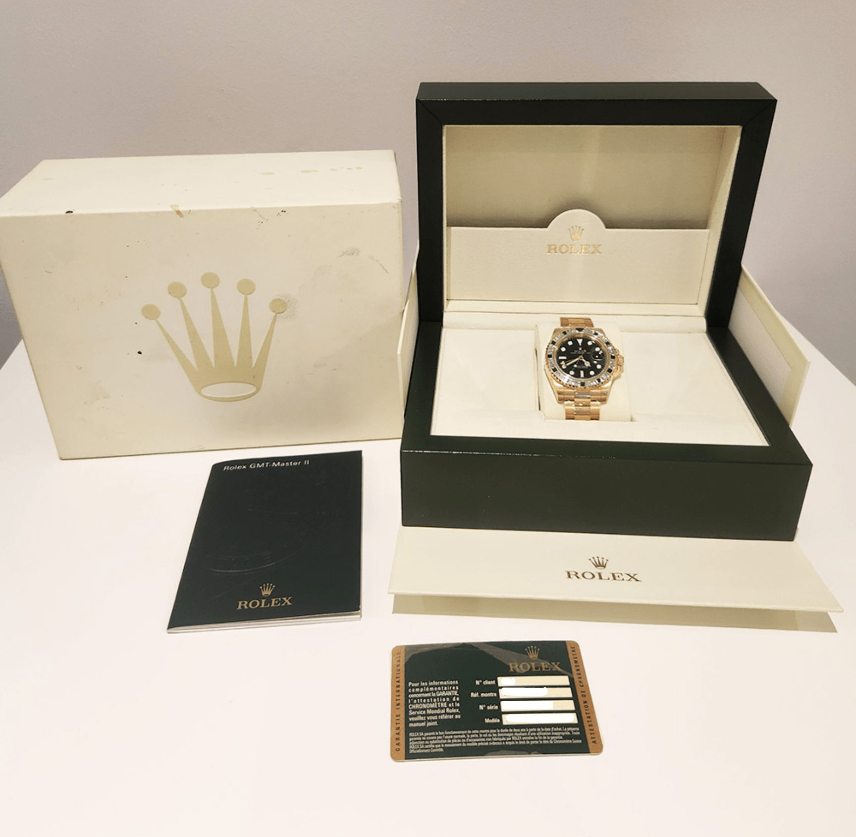 Rolex GMT Master II Diamond and Sapphire Bezel Yellow Gold Black Dial 116748SANR - Image 3