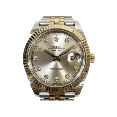 Rolex Datejust 41 Stainless Steel Rose Gold "Sundust" Diamond Dial 126331