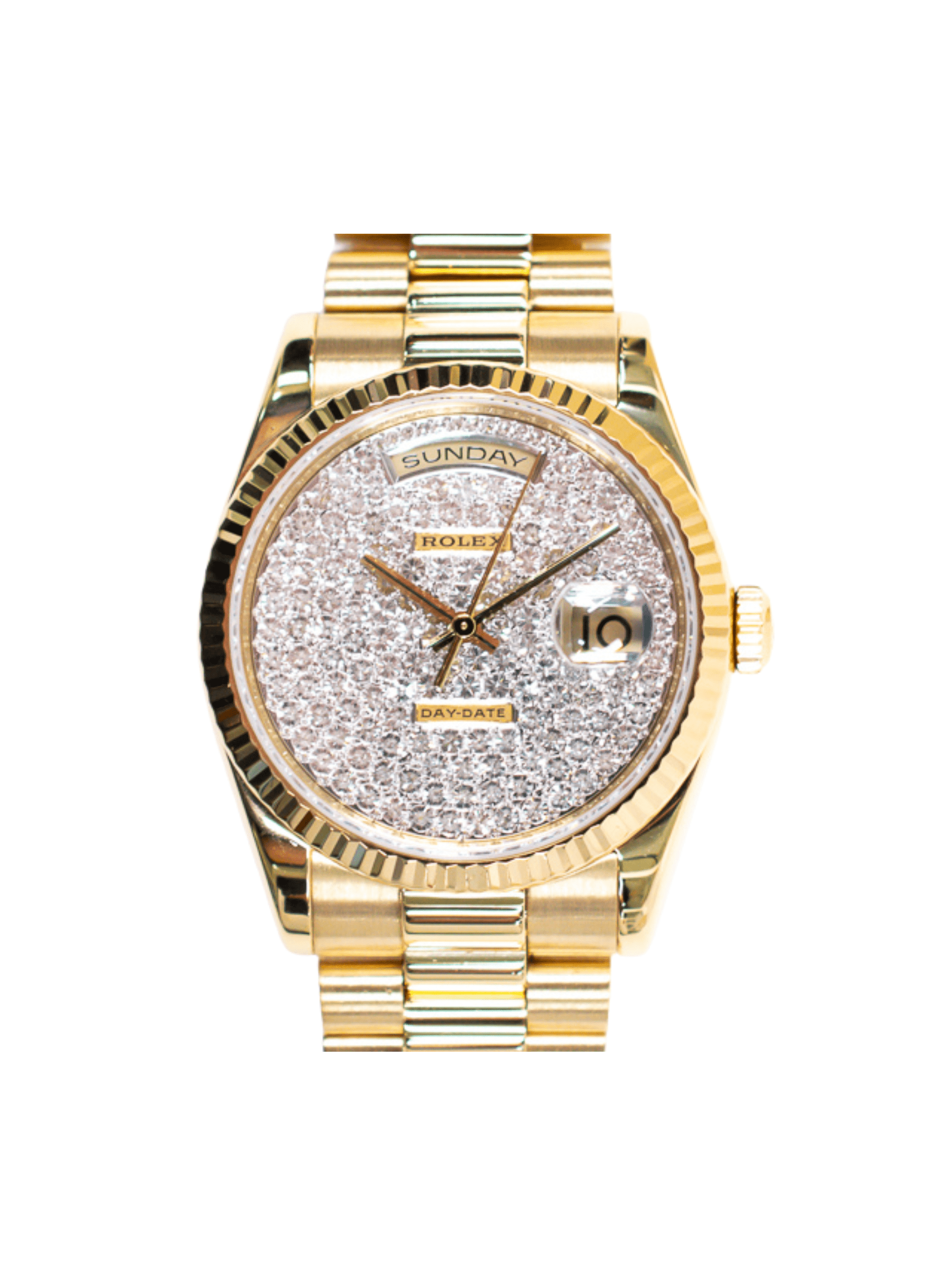 Rolex Day-Date "President" Yellow Gold Pave Diamond Dial 118238