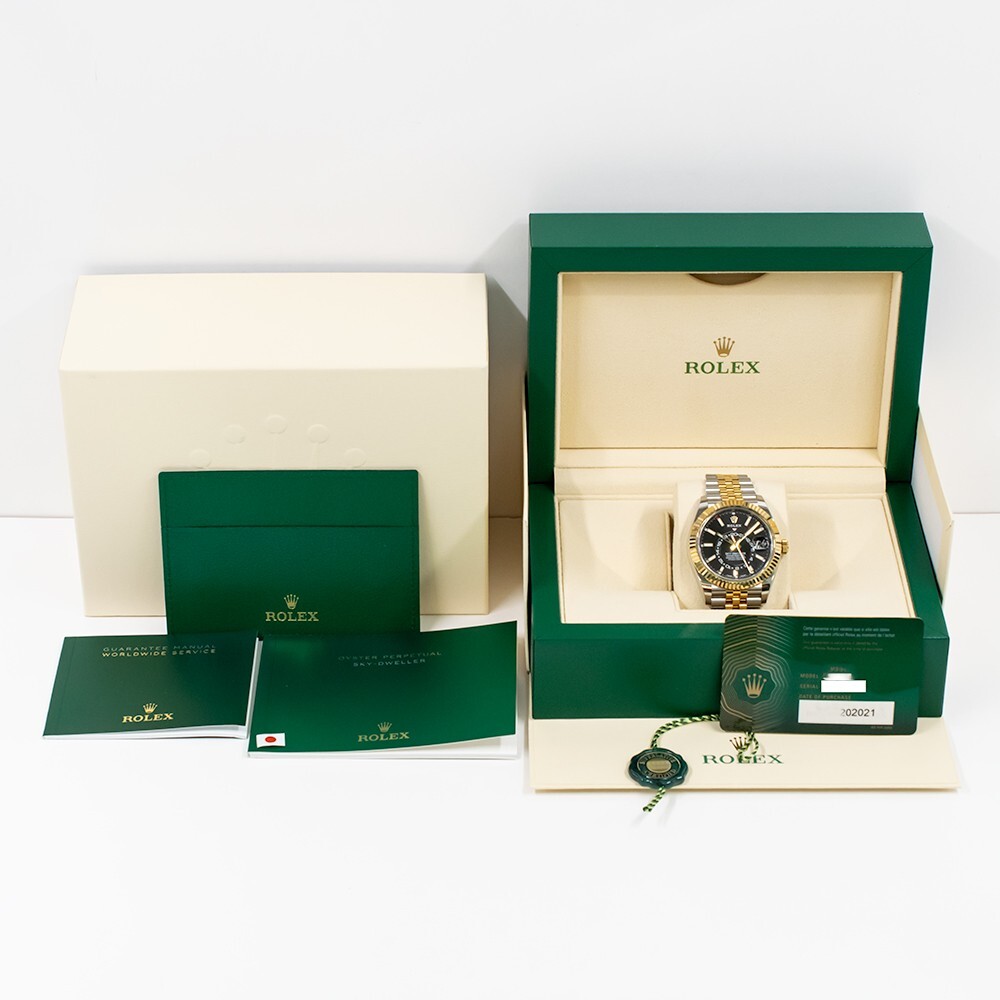 Rolex Sky-Dweller Stainless Steel/Yellow Gold Black Dial 326933