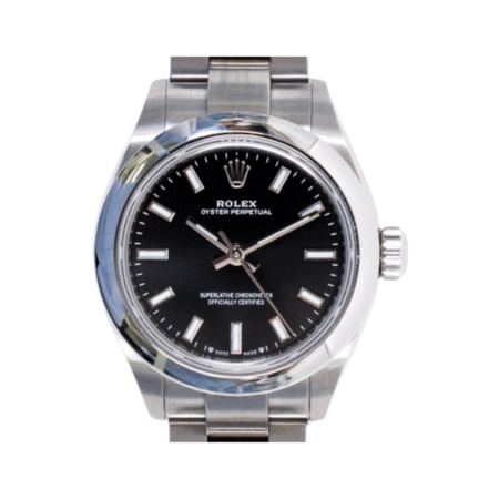 Rolex Oyster Perpetual 28 Stainless Steel Black Stick Dial 276200