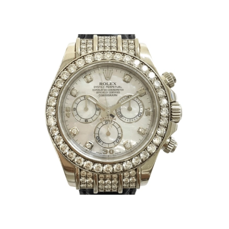 Rolex Daytona White Gold White Mother of Pearl Diamond Dial 116599RBR