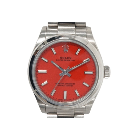 Rolex Oyster Perpetual 31 Stainless Steel Coral Red Dial 277200