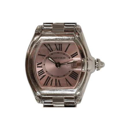 Cartier Roadster Stainless Steel Pink Roman Dial W62017V3