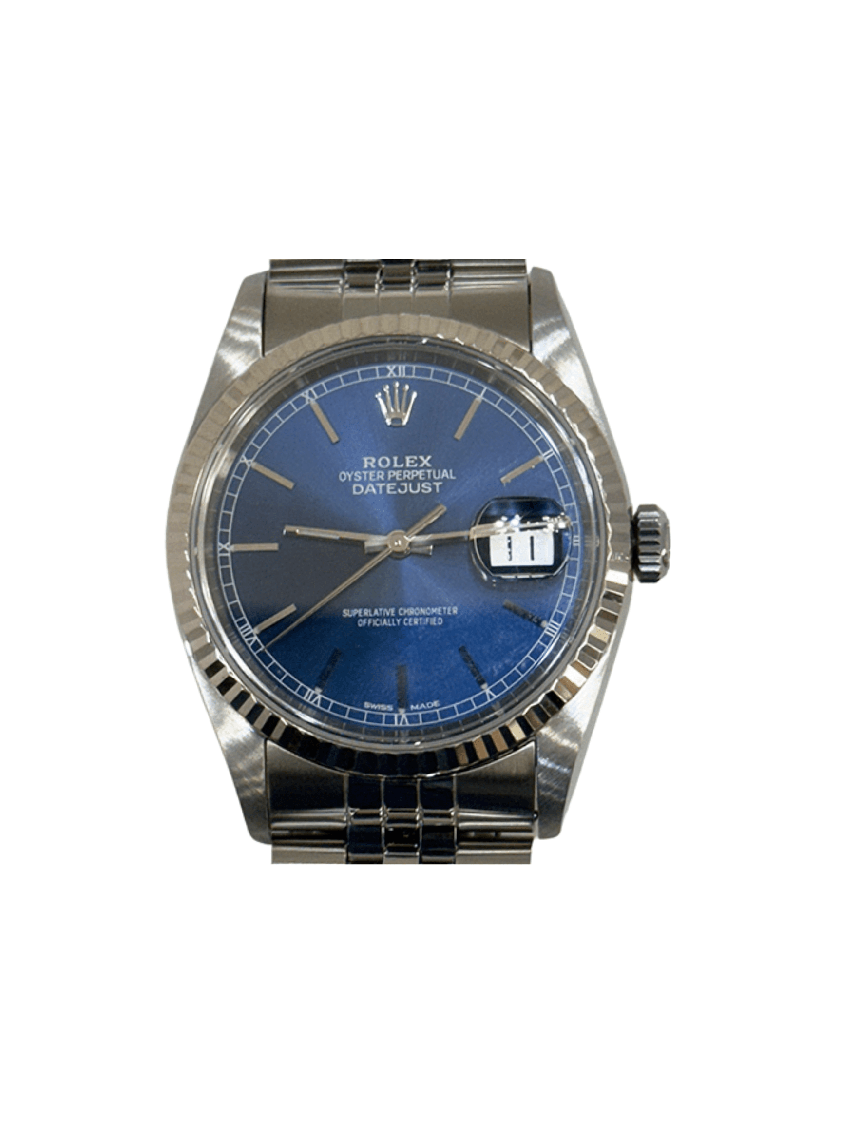 Rolex Datejust 36 Stainless Steel and White Gold with Blue Dial 16234