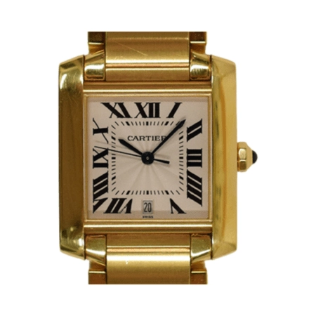 Cartier Tank Française Yellow Gold Ivory Roman Dial W50001R2