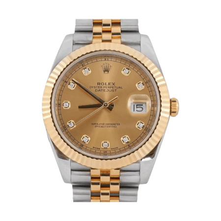 Rolex Datejust Stainless Steel and Yellow Gold Champagne Diamond Dial 126333